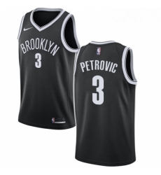 Womens Nike Brooklyn Nets 3 Drazen Petrovic Swingman Black Road NBA Jersey Icon Edition