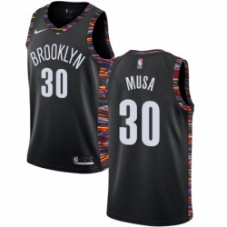 Womens Nike Brooklyn Nets 30 Dzanan Musa Swingman Black NBA Jersey 2018 19 City Edition 
