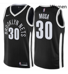 Womens Nike Brooklyn Nets 30 Dzanan Musa Swingman Black NBA Jersey City Edition 