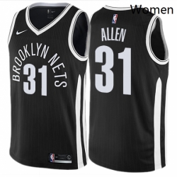 Womens Nike Brooklyn Nets 31 Jarrett Allen Swingman Black NBA Jersey City Edition 