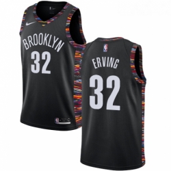 Womens Nike Brooklyn Nets 32 Julius Erving Swingman Black NBA Jersey 2018 19 City Edition