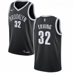 Womens Nike Brooklyn Nets 32 Julius Erving Swingman Black Road NBA Jersey Icon Edition