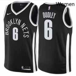 Womens Nike Brooklyn Nets 6 Jared Dudley Swingman Black NBA Jersey City Edition 