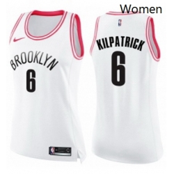 Womens Nike Brooklyn Nets 6 Sean Kilpatrick Swingman WhitePink Fashion NBA Jersey
