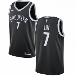 Womens Nike Brooklyn Nets 7 Jeremy Lin Swingman Black Road NBA Jersey Icon Edition