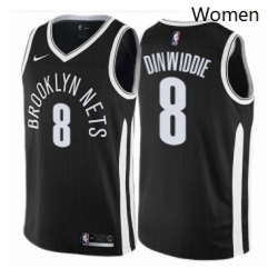 Womens Nike Brooklyn Nets 8 Spencer Dinwiddie Swingman Black NBA Jersey City Edition 