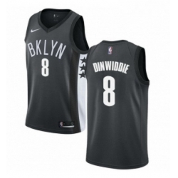 Womens Nike Brooklyn Nets 8 Spencer Dinwiddie Swingman Gray NBA Jersey Statement Edition 