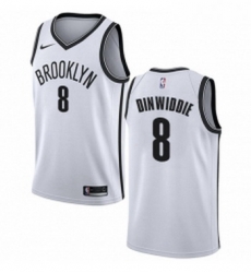 Womens Nike Brooklyn Nets 8 Spencer Dinwiddie Swingman White NBA Jersey Association Edition 