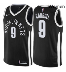 Womens Nike Brooklyn Nets 9 DeMarre Carroll Swingman Black NBA Jersey City Edition 