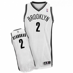 Youth Adidas Brooklyn Nets 2 Nik Stauskas Authentic White Home NBA Jersey 