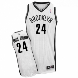 Youth Adidas Brooklyn Nets 24 Rondae Hollis Jefferson Authentic White Home NBA Jersey