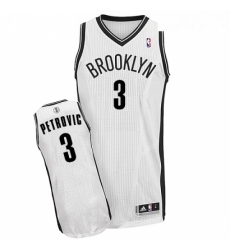 Youth Adidas Brooklyn Nets 3 Drazen Petrovic Authentic White Home NBA Jersey