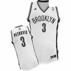 Youth Adidas Brooklyn Nets 3 Drazen Petrovic Swingman White Home NBA Jersey