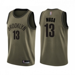 Youth Brooklyn Nets 13 Dzanan Musa Swingman Green Salute to Service Basketball Jersey 