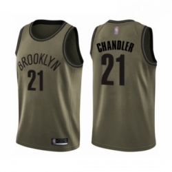 Youth Brooklyn Nets 21 Wilson Chandler Swingman Green Salute to Service Basketball Jersey 