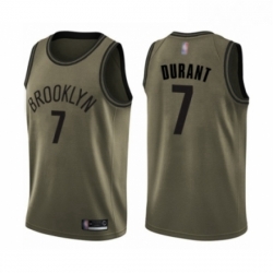 Youth Brooklyn Nets 7 Kevin Durant Swingman Green Salute to Service Basketball Jersey 