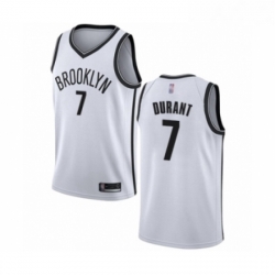Youth Brooklyn Nets 7 Kevin Durant Swingman White Basketball Jersey Association Edition 