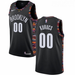 Youth Nike Brooklyn Nets 00 Rodions Kurucs Swingman Black NBA Jersey 2018 19 City Edition 