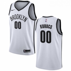 Youth Nike Brooklyn Nets 00 Rodions Kurucs Swingman White NBA Jersey Association Edition 