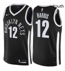Youth Nike Brooklyn Nets 12 Joe Harris Swingman Black NBA Jersey City Edition 