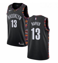 Youth Nike Brooklyn Nets 13 Shabazz Napier Swingman Black NBA Jersey 2018 19 City Edition 
