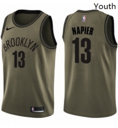 Youth Nike Brooklyn Nets 13 Shabazz Napier Swingman Green Salute to Service NBA Jersey 