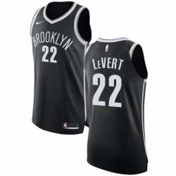 Youth Nike Brooklyn Nets 22 Caris LeVert Authentic Black Road NBA Jersey Icon Edition