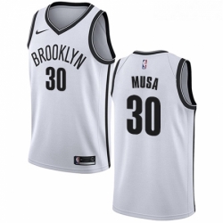 Youth Nike Brooklyn Nets 30 Dzanan Musa Swingman White NBA Jersey Association Edition 