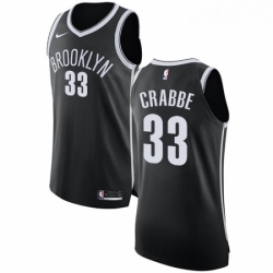 Youth Nike Brooklyn Nets 33 Allen Crabbe Authentic Black Road NBA Jersey Icon Edition 