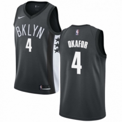 Youth Nike Brooklyn Nets 4 Jahlil Okafor Authentic Gray NBA Jersey Statement Edition 