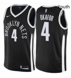 Youth Nike Brooklyn Nets 4 Jahlil Okafor Swingman Black NBA Jersey City Edition 