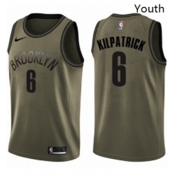 Youth Nike Brooklyn Nets 6 Sean Kilpatrick Swingman Green Salute to Service NBA Jersey