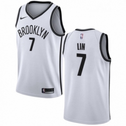Youth Nike Brooklyn Nets 7 Jeremy Lin Authentic White NBA Jersey Association Edition