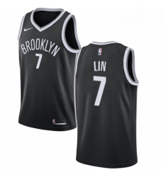 Youth Nike Brooklyn Nets 7 Jeremy Lin Swingman Black Road NBA Jersey Icon Edition