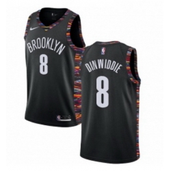 Youth Nike Brooklyn Nets 8 Spencer Dinwiddie Swingman Black NBA Jersey 2018 19 City Edition 