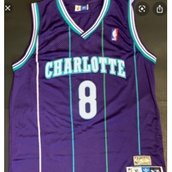 Charlotte 8 Kobe Bryant Purple Throwback Jersey
