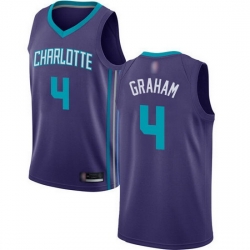 Hornets  4 Devonte Graham Purple Basketball Jordan Swingman Statement Edition Jersey