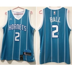 Men Charlotte Hornets 2 LaMelo Ball Teal Icon Edition Swingman jersey