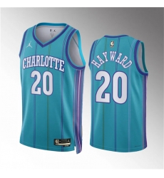 Men Charlotte Hornets 20 Gordon Hayward Teal 2023 24 Classic Edition Stitched Basketball Jersey