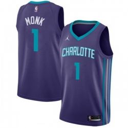 Men Nike Charlotte Hornets 1 Malik Monk Purple NBA Jordan Swingman Statement Edition Jersey
