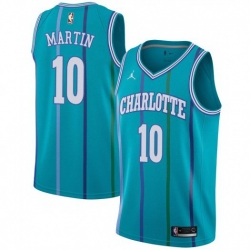 Men Nike Charlotte Hornets 10 Caleb Martin Aqua NBA Jordan Swingman Hardwood Classics Jersey
