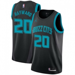 Men Nike Charlotte Hornets 20 Gordon Hayward Black NBA Jordan Swingman City Edition 2018 19 Jersey