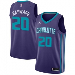 Men Nike Charlotte Hornets 20 Gordon Hayward Purple NBA Jordan Swingman Statement Edition Jersey