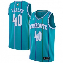 Men Nike Charlotte Hornets 40 Cody Zeller Aqua NBA Jordan Swingman Hardwood Classics Jersey