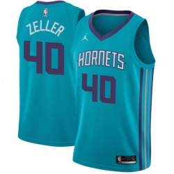 Men Nike Charlotte Hornets 40 Cody Zeller Teal NBA Jordan Swingman Icon Edition Jersey