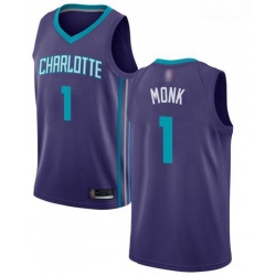 Men Purple Malik Monk Men Jersey 1 Authentic Charlotte Hornets Basketball Statement Edition