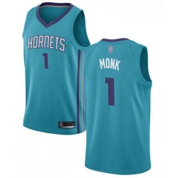 Men Teal Malik Monk Men Jersey #1 Authentic Charlotte Hornets Basketball Icon Edition