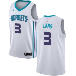 Nike Hornets #3 Jeremy Lamb White NBA Jordan Swingman Association Edition Jersey