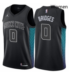 Womens Nike Jordan Charlotte Hornets 0 Miles Bridges Swingman Black NBA Jersey City Edition 