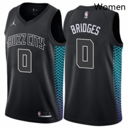 Womens Nike Jordan Charlotte Hornets 0 Miles Bridges Swingman Black NBA Jersey City Edition 